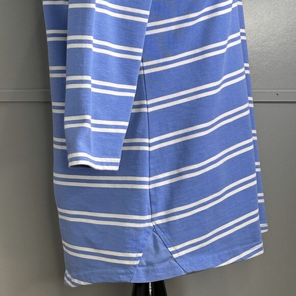 L.L. Bean Women's 3/4 Sleeve Top Tee Shirt Blue and White Stripe Size XS Petite - Picture 6 of 10